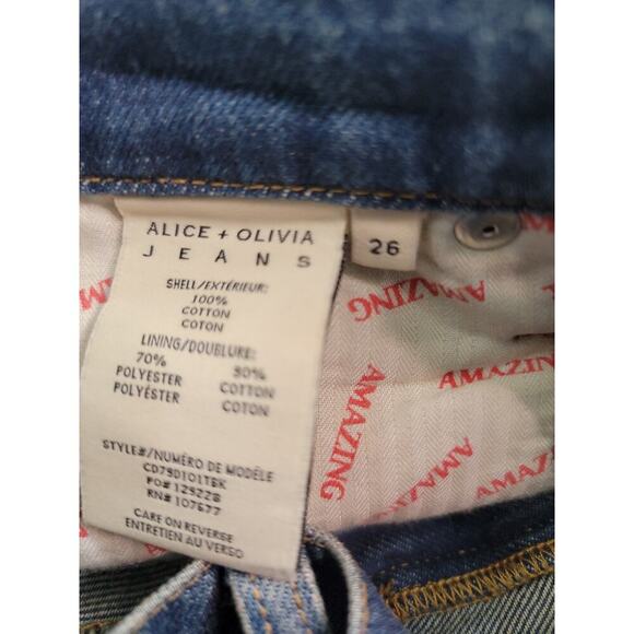 Alice and Olivia Wide Leg Jeans Size 26 High Rise Crop Boho Classic - Picture 9 of 12
